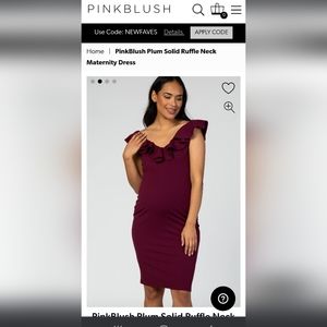 Small Pinkblush Purple Ruffle sleeve maternity dress